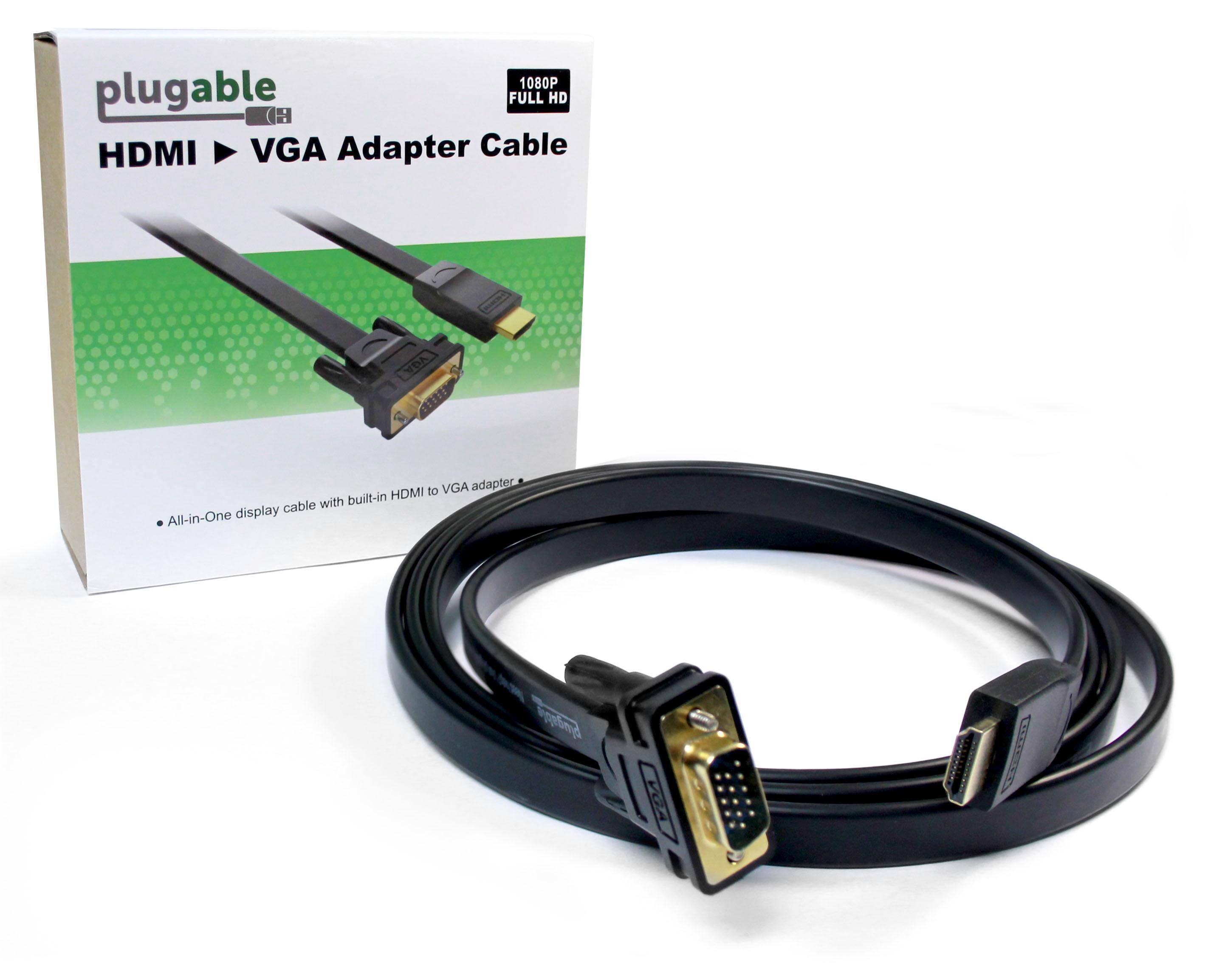 1080P plugable (H) FULL HD HDMI VGA Adapter Cable All-in-One display cable with built-in HDMI to VGA