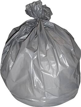 Heritage Bag - 40-45 Gallon Industrial Trash Bag, 40" x 46", Low Density, 1.1 Mil - Gray