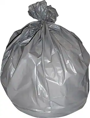 Front. Heritage Bag - 40-45 Gallon Industrial Trash Bag, 40" x 46", Low Density, 1.1 Mil - Gray.