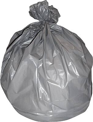 Front. Heritage Bag - 40-45 Gallon Industrial Trash Bag, 40" x 46", Low Density, 1.1 Mil - Gray.