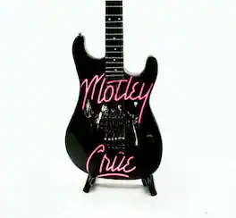 PopMarket - Motley Crue - The Mini Axe - Motley Crue - Girls, Girls, Girls - Mini Guitar Replica Collectible - COLLECTIBLES - Multicolor