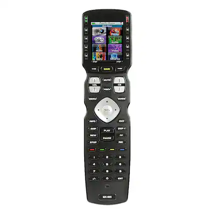 Front. Universal Remote Control - MX-990I is an IR/RF Open Architecture Remote w/Charging Base - Black.