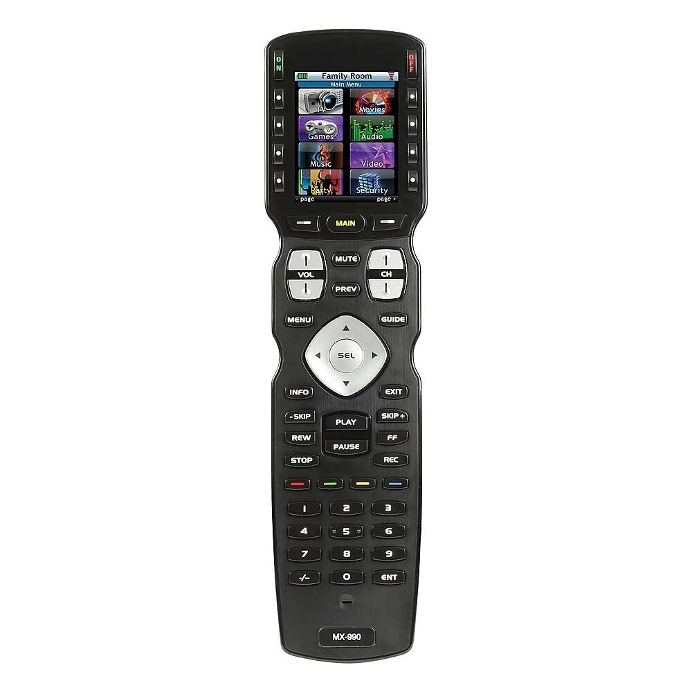 Front. Universal Remote Control - MX-990I is an IR/RF Open Architecture Remote w/Charging Base - Black.