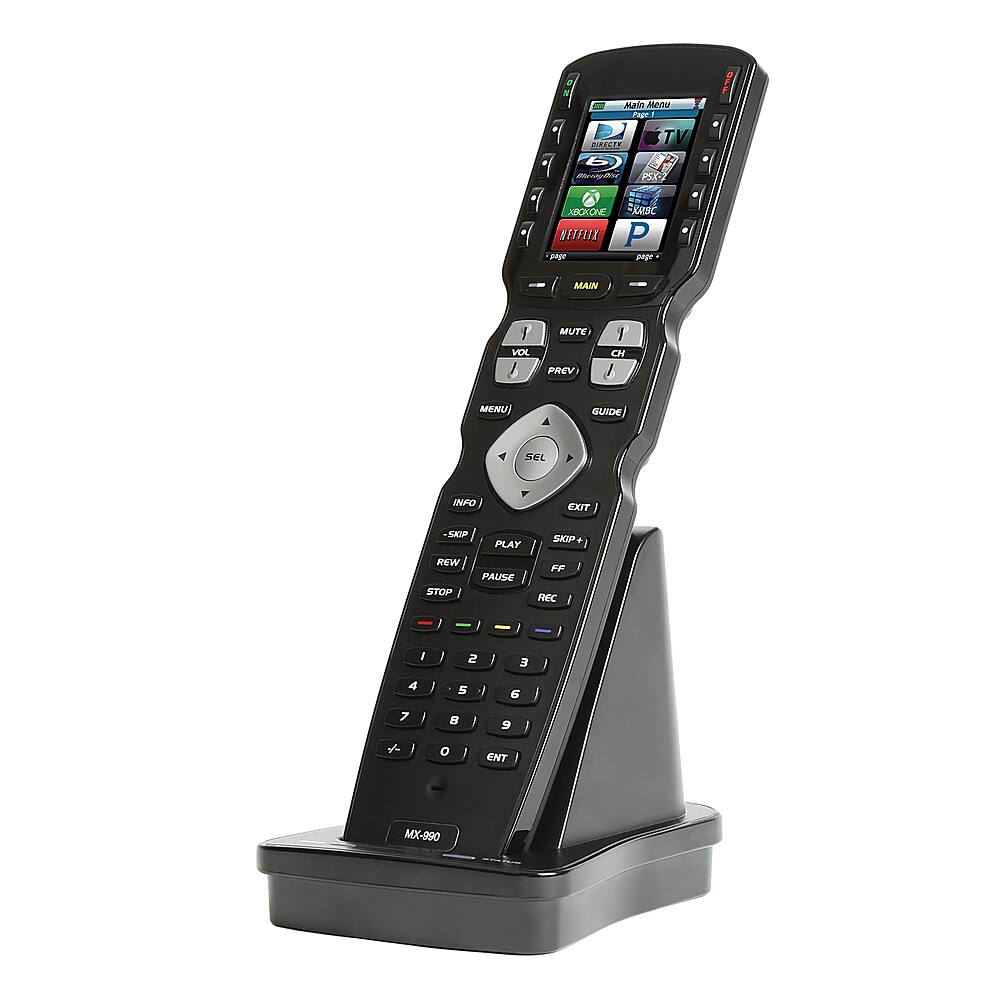 Angle. Universal Remote Control - MX-990I is an IR/RF Open Architecture Remote w/Charging Base - Black.