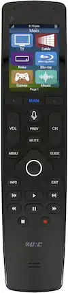 Front. Universal Remote Control - Touch Screen Wand Remote with Microphone - Black.