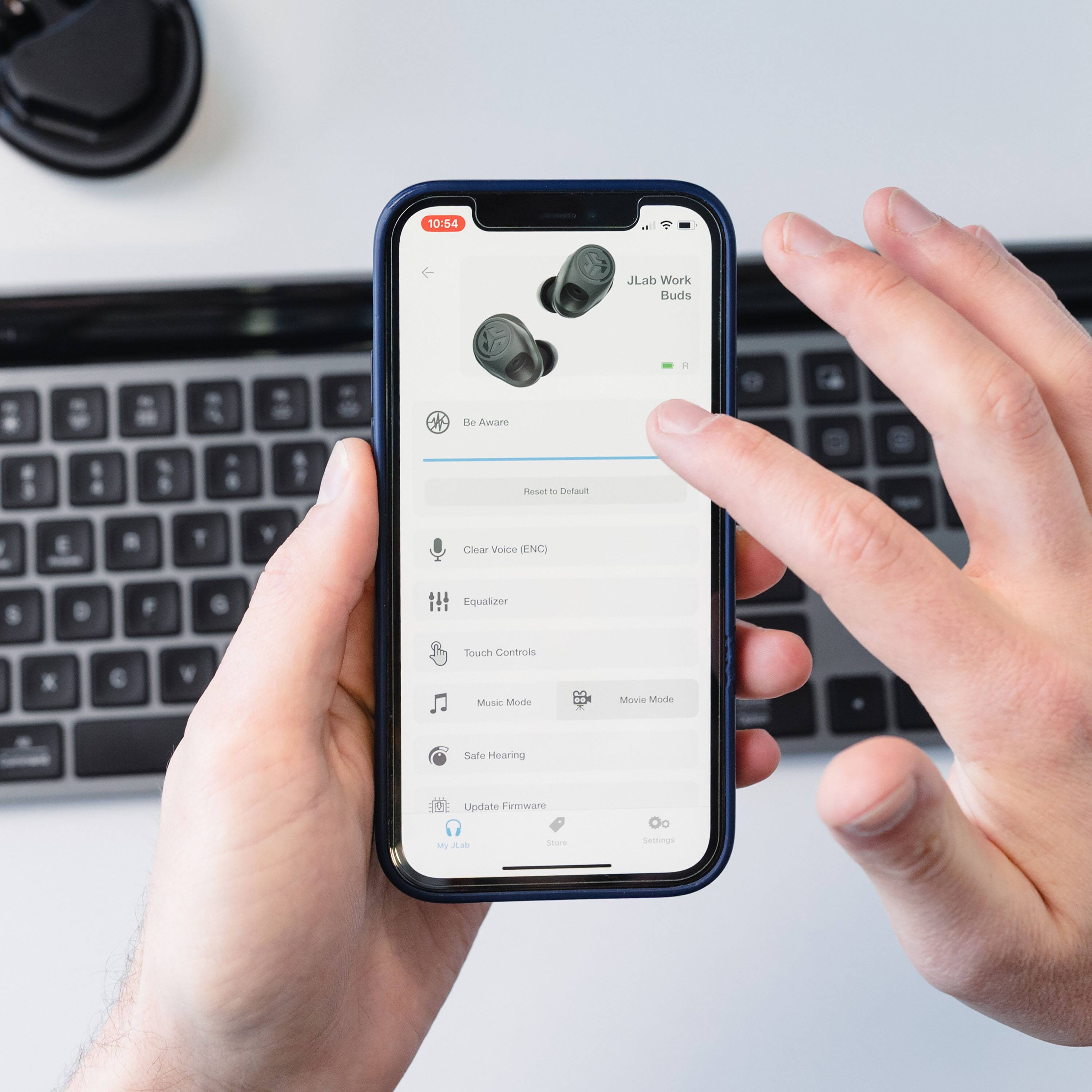 Alt View 21. JLab - JLab Work Buds True Wireless Earbuds - Black.