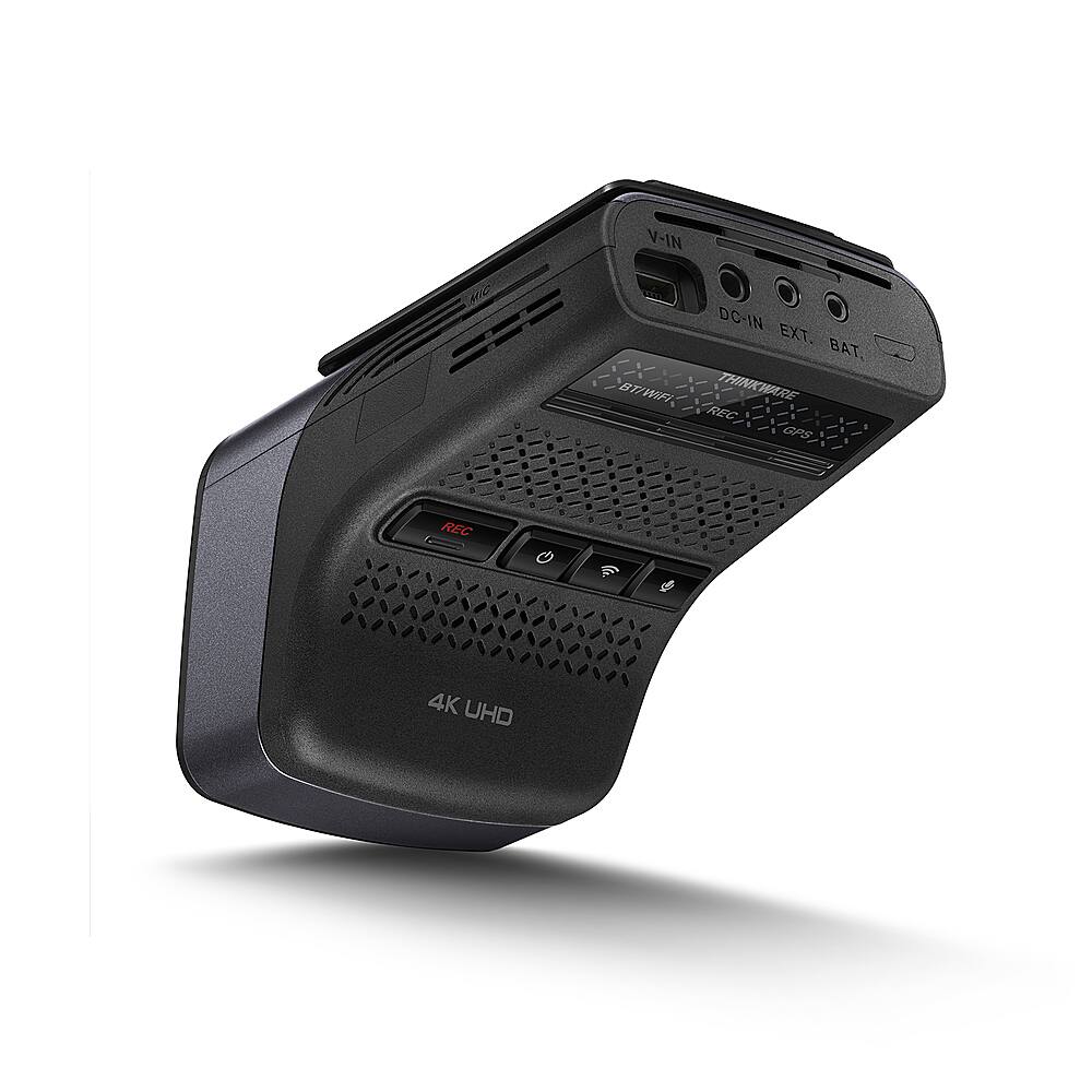 Left. THINKWARE - U3000 4K UHD 1CH Front Dash Cam with Built-in GPS, Wi-Fi and Radar - Black.