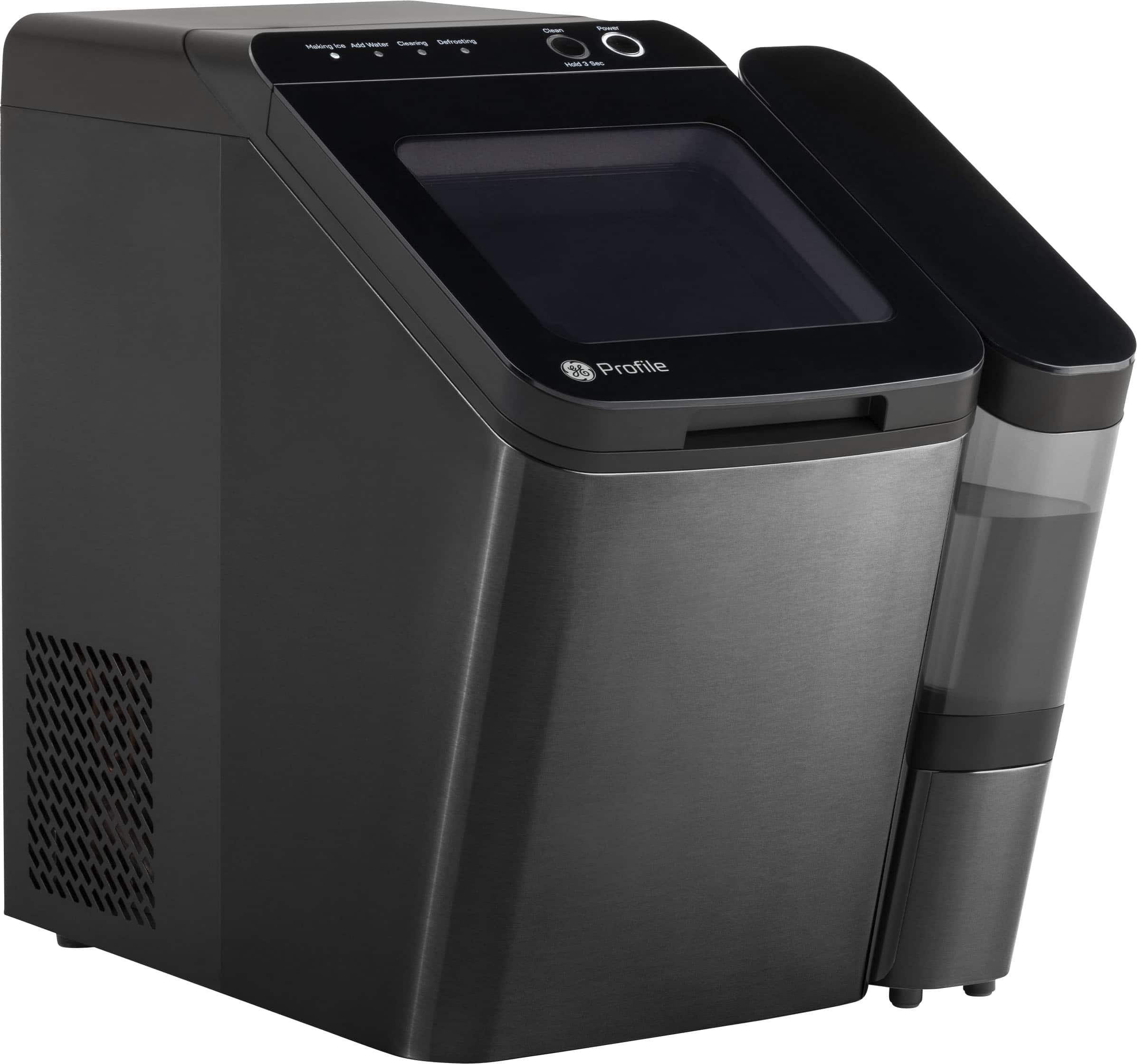 Front. GE Profile - Opal 1.0 Nugget Ice Maker With Side Tank - Black.