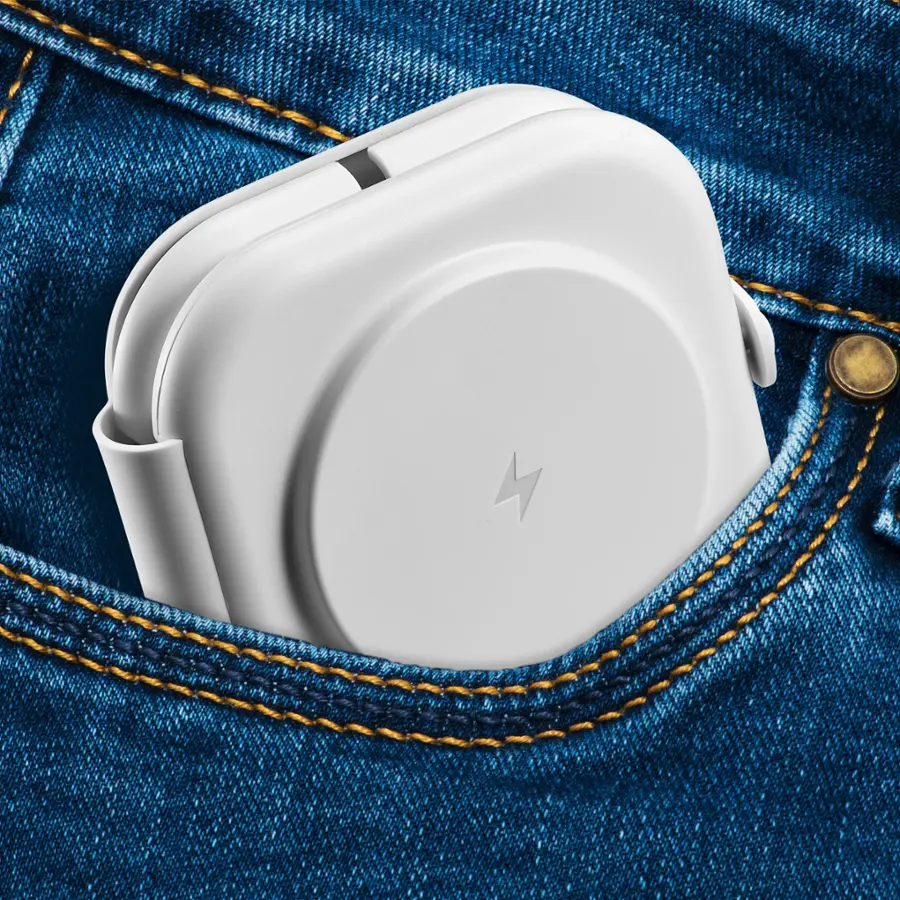 Alt View 15. Best Buy essentials™ - 2-in-1 Magnetic Wireless Charging Pad for iPhone & Qi Compatible devices and Apple Watch charger holder - White.