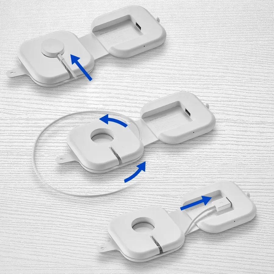 Alt View 18. Best Buy essentials™ - 2-in-1 Magnetic Wireless Charging Pad for iPhone & Qi Compatible devices and Apple Watch charger holder - White.