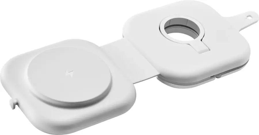 Alt View 24. Best Buy essentials™ - 2-in-1 Magnetic Wireless Charging Pad for iPhone & Qi Compatible devices and Apple Watch charger holder - White.