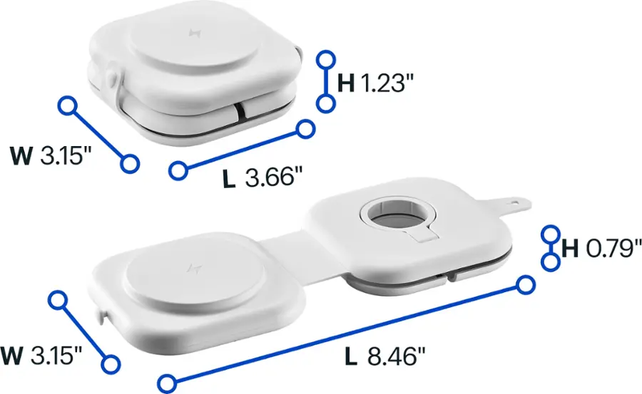 Alt View 22. Best Buy essentials™ - 2-in-1 Magnetic Wireless Charging Pad for iPhone & Qi Compatible devices and Apple Watch charger holder - White.