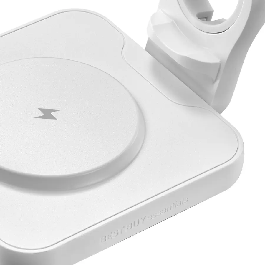 Alt View 16. Best Buy essentials™ - 2-in-1 15W Wireless Charger Kit with Watch Charger Holder for iPhone, Samsung and More Qi Devices - White.