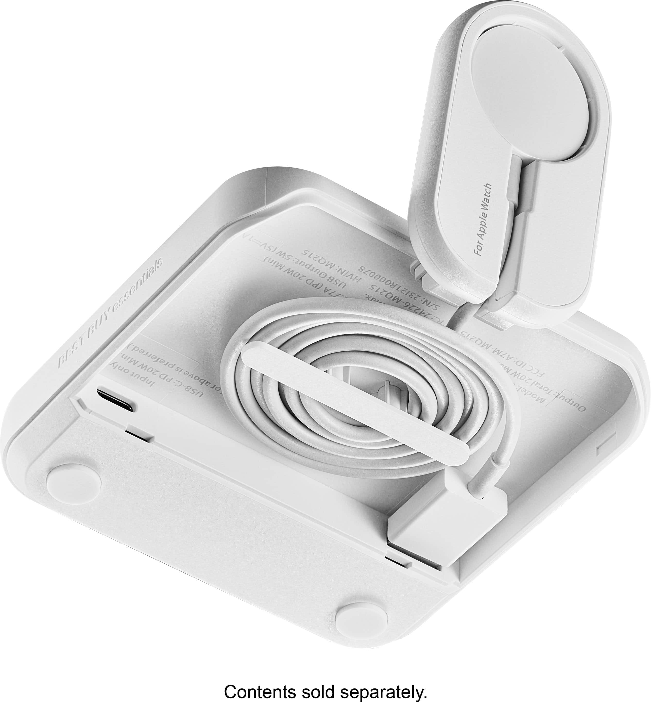 Alt View 24. Best Buy essentials™ - 2-in-1 15W Wireless Charger Kit with Watch Charger Holder for iPhone, Samsung and More Qi Devices - White.