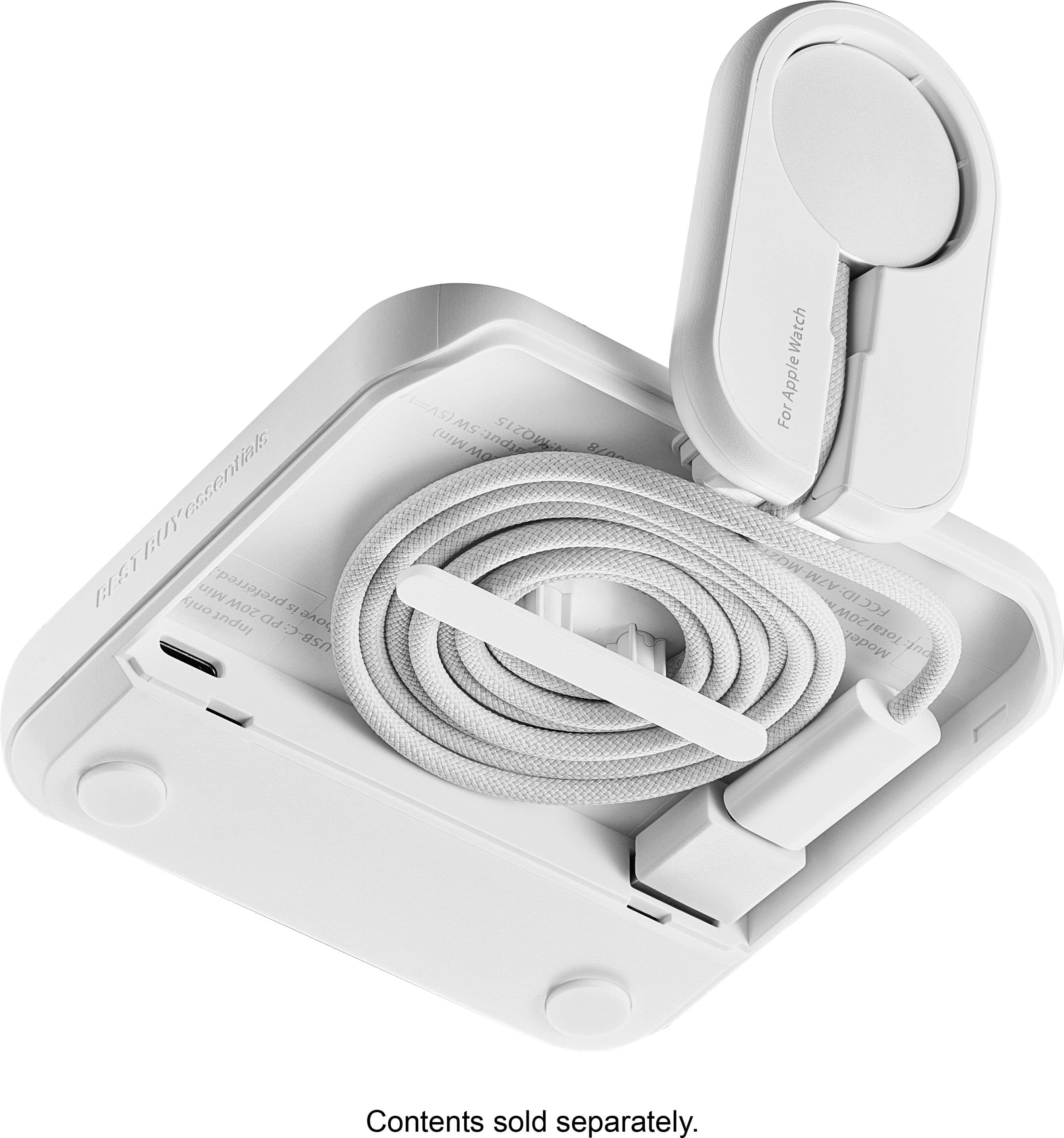 Alt View 25. Best Buy essentials™ - 2-in-1 15W Wireless Charger Kit with Watch Charger Holder for iPhone, Samsung and More Qi Devices - White.