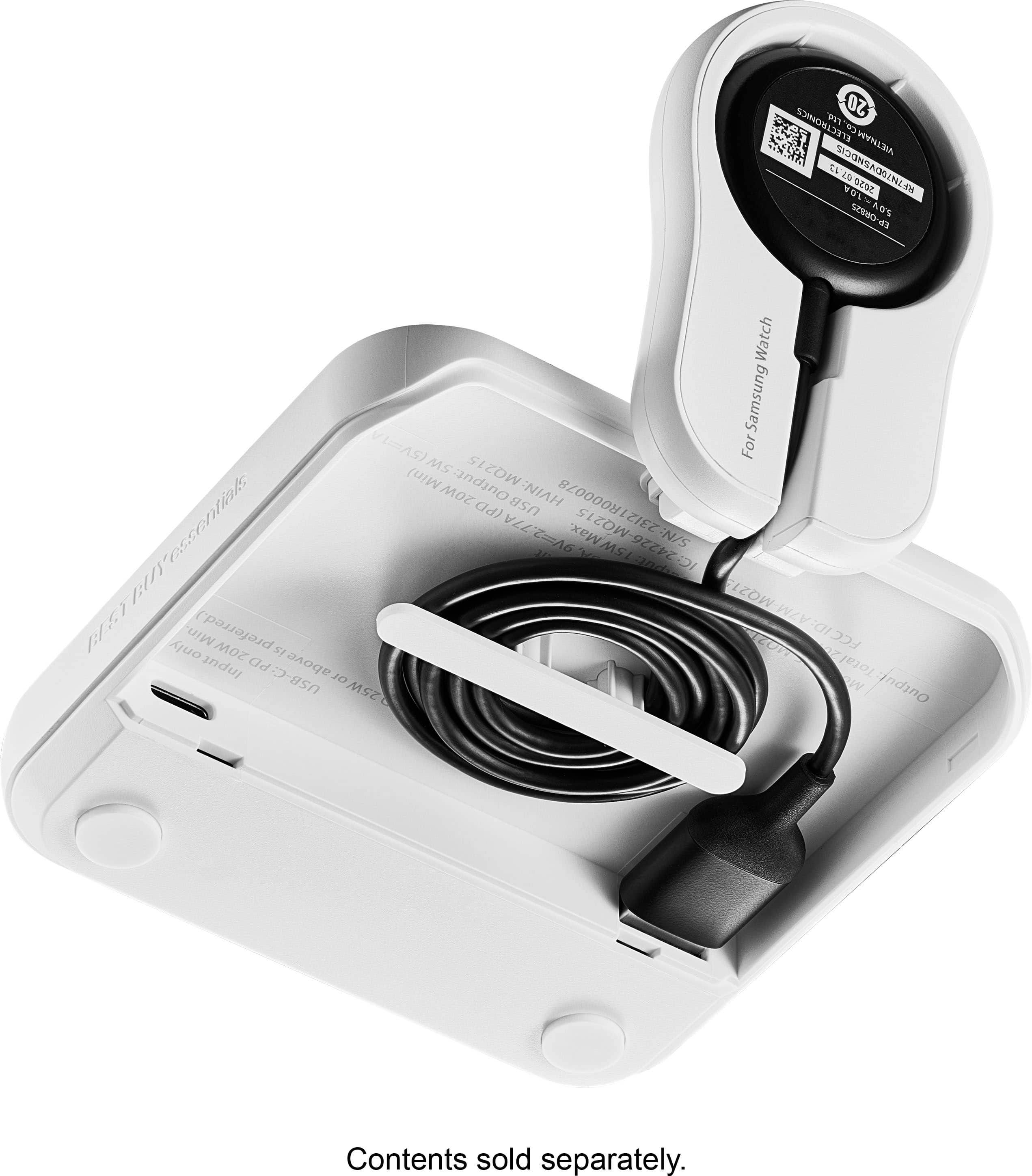 Alt View 26. Best Buy essentials™ - 2-in-1 15W Wireless Charger Kit with Watch Charger Holder for iPhone, Samsung and More Qi Devices - White.