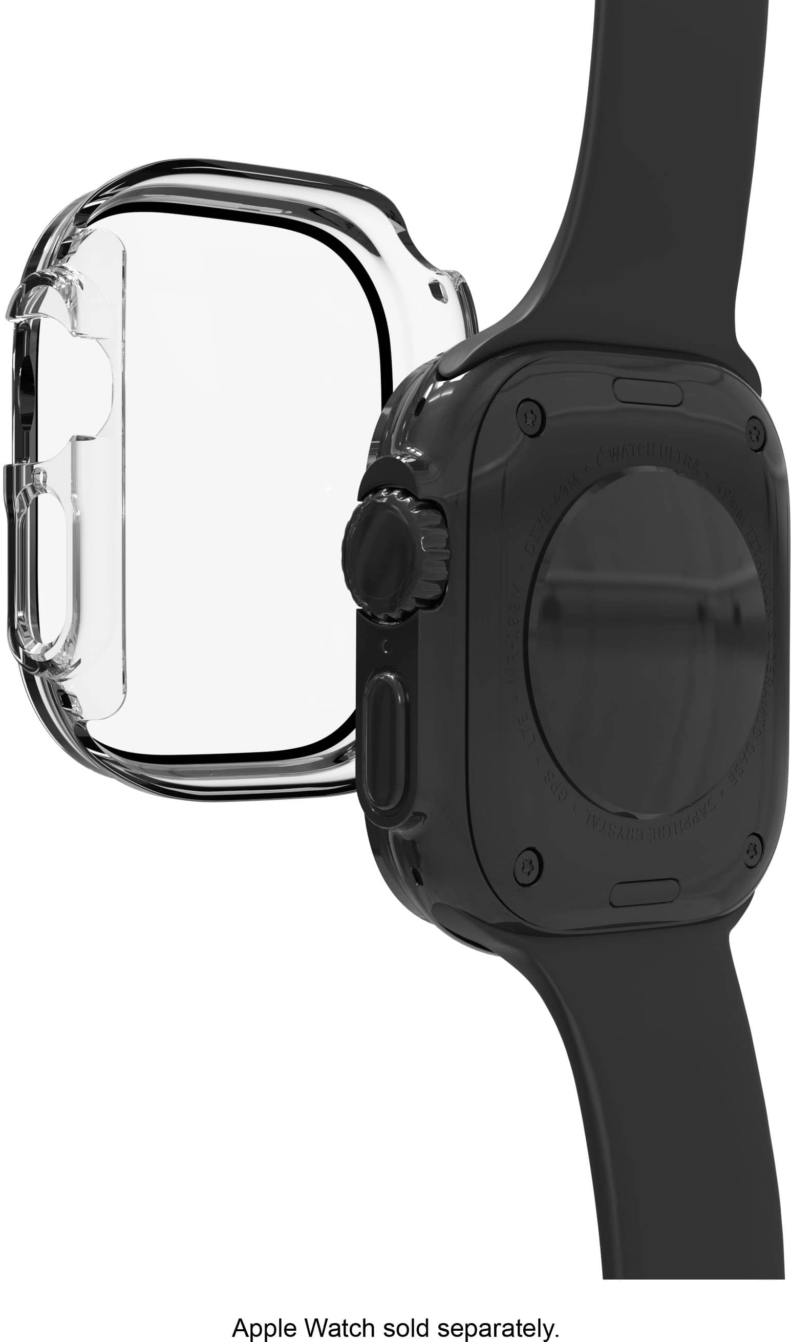 Alt View 14. ZAGG - InvisibleShield Glass Elite 360 Integrated Bumper + Screen Protection for Apple Watch Ultra 49mm - Clear.