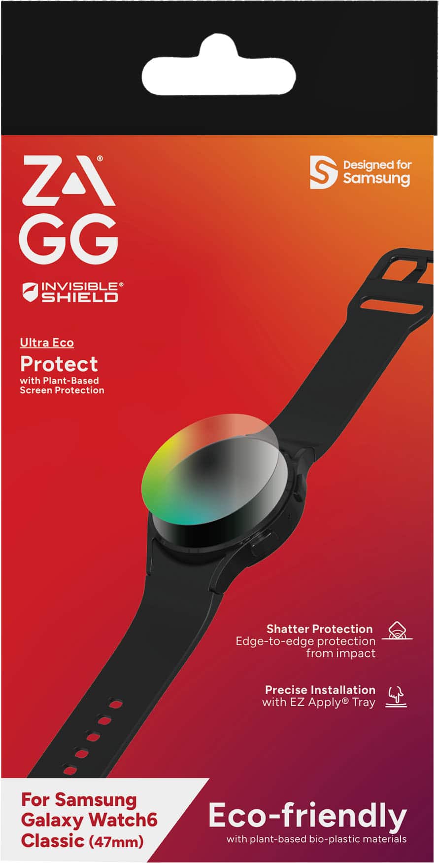 Alt View 12. ZAGG - InvisibleShield Ultra Eco Anti-microbial Screen Protector for Samsung Galaxy Watch6 Classic 47mm - Clear.