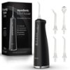 AquaSonic - Elite Rechargeable Water Flosser with 4 Tips, 4 Modes & Portable - black