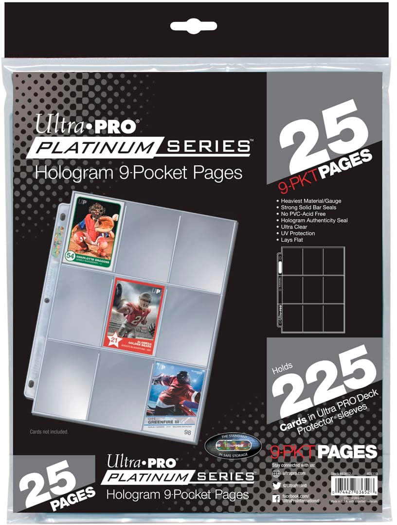 Ultra Pro Platinum Series 9-Pocket Pages (25 Count Pack)