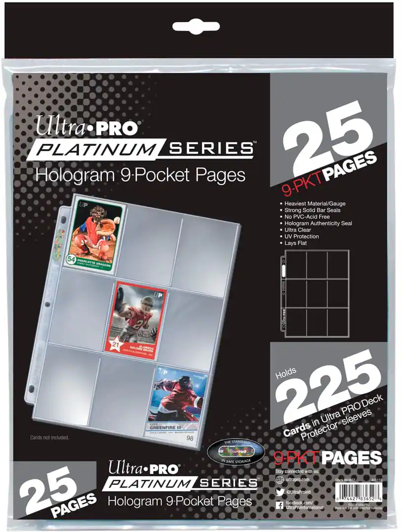 Ultra PRO Platinum Series 9 Pocket Pages 25 Count Retail Pack 83652 ...