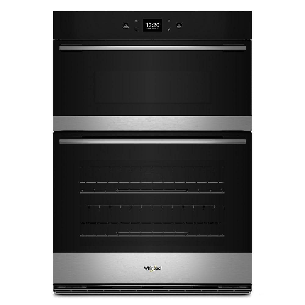 Front. Whirlpool - 30" Smart Built-In Electric Combination Wall Oven with Air Fry - Fingerprint Resistant Stainless Steel.