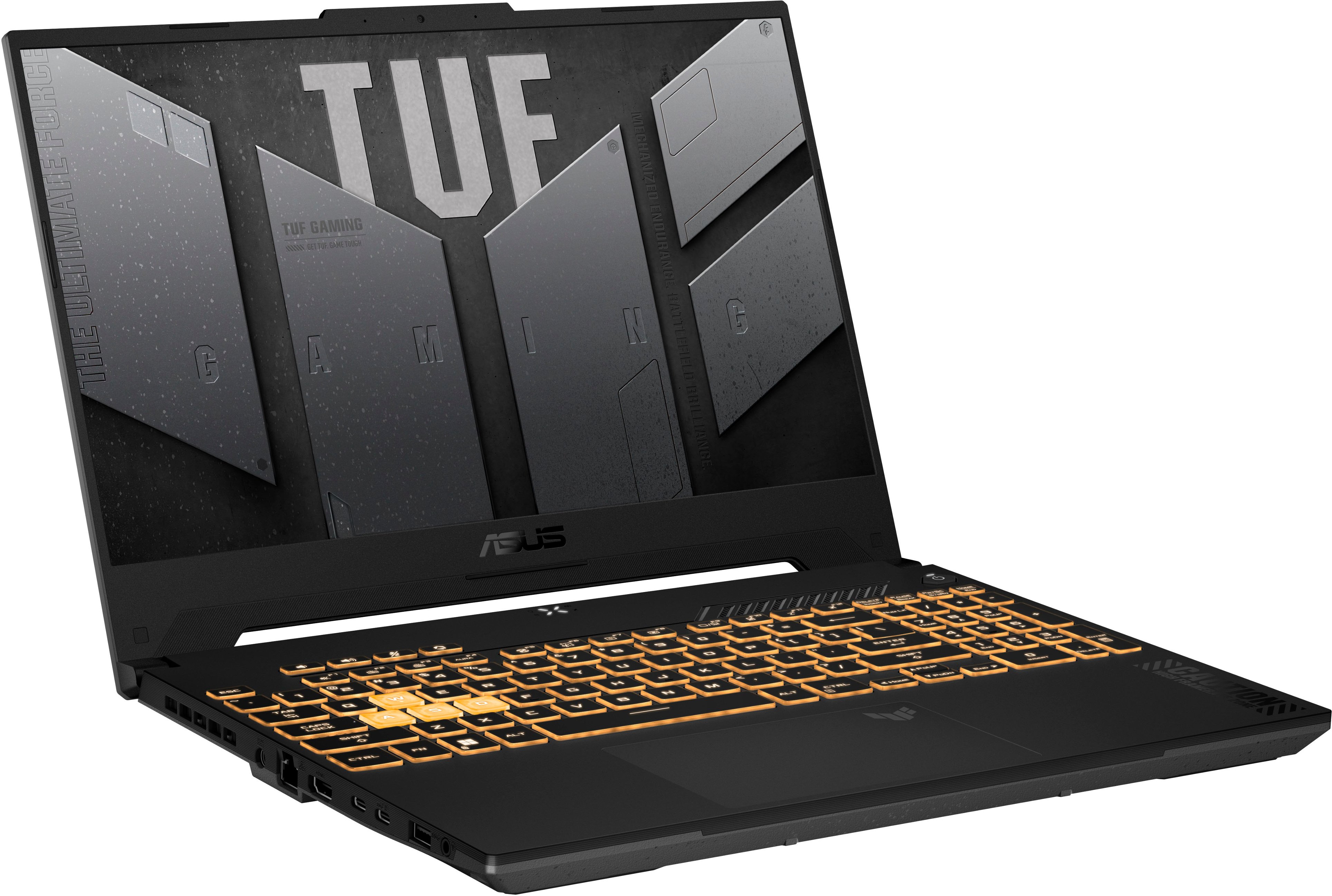 Angle View: ASUS - TUF 15.6" Gaming Laptop 144hz FHD - Intel Core i7 with 16GB Memory - NVIDIA GeForce RTX 4060 - 512GB SSD - Mecha Grey
