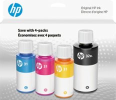 HP - 31/32XL 4-Pack Original Ink Bottles - Black/Cyan/Magenta/Yellow - Front_Zoom