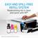 Easy and Spill-Free Refill System: Replenishing ink is clean and quick with HP.