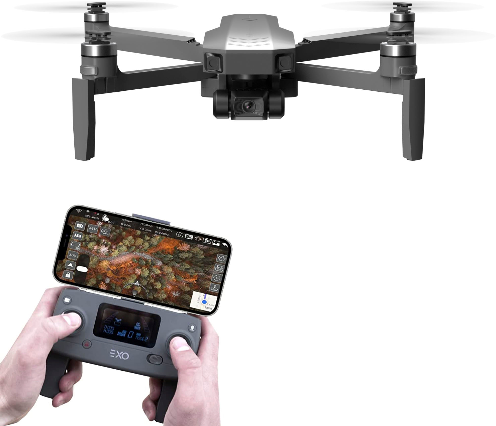 Drone 4k Double Caméra Compatible Android Iphone Ios Hélicoptère 4