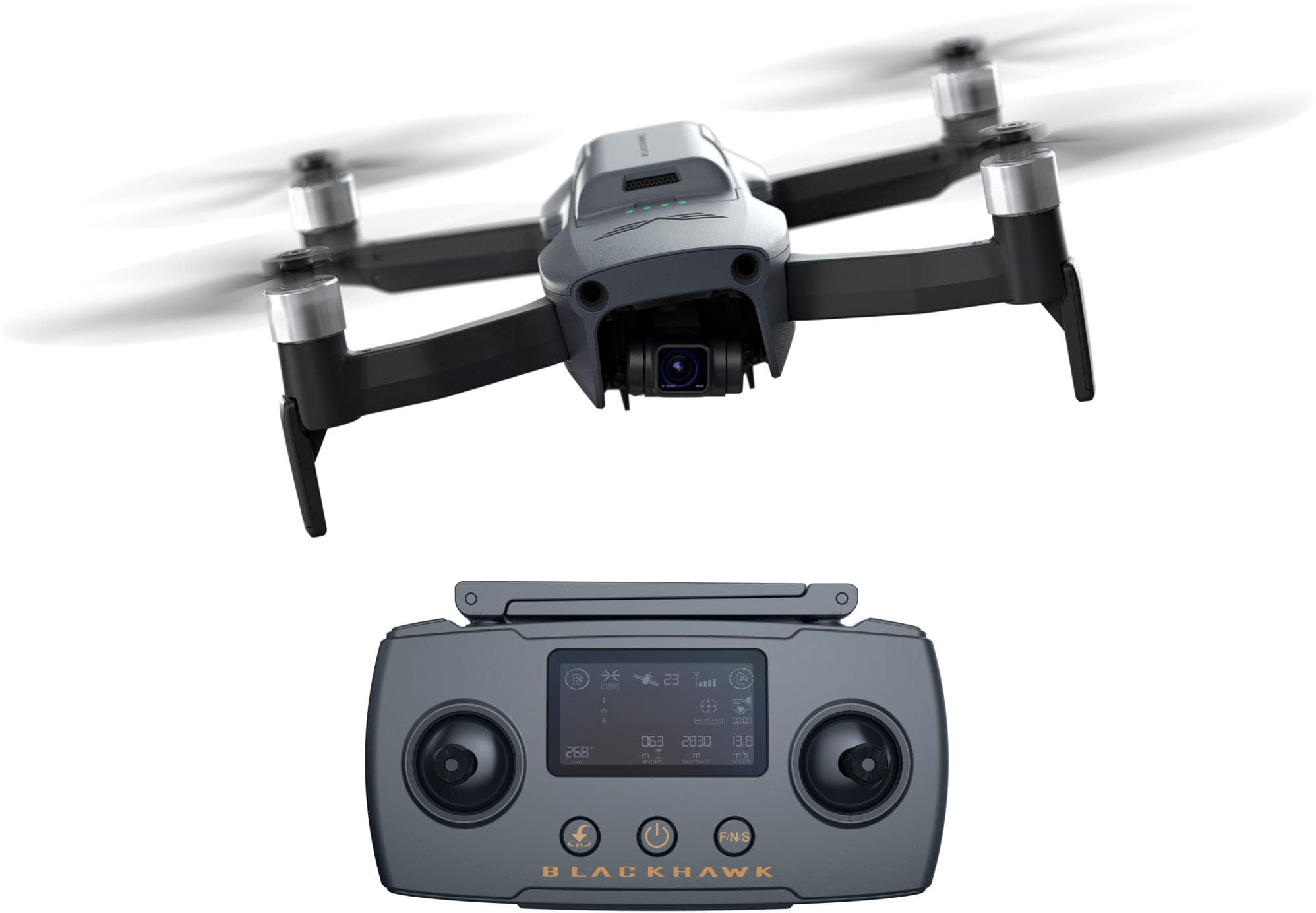 Front. EXO Drones - Blackhawk 3 Pro Drone and Remote Control (Android and iOS compatible) - Black.