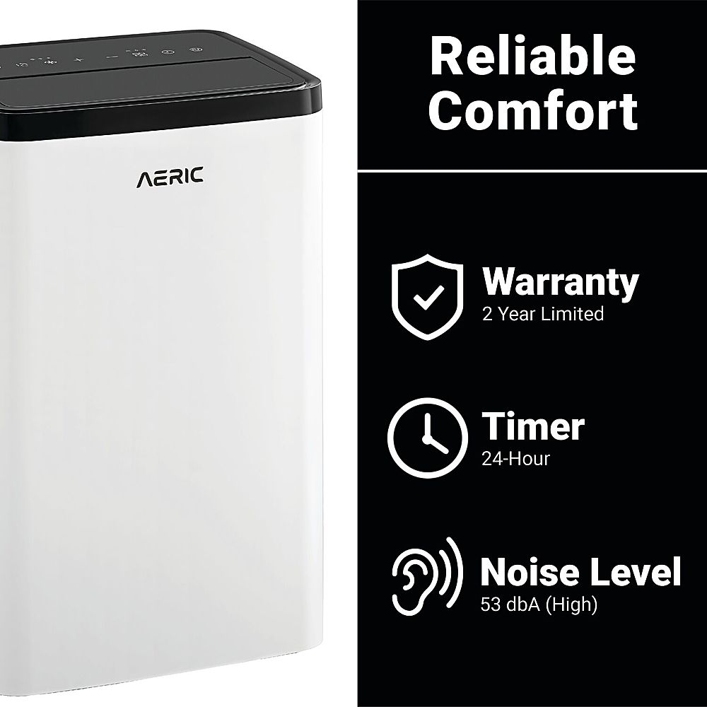 Reliable Comfort AERIC Warranty 2 Year Limited Timer 24-Hour Noise Level 53 dB (High)