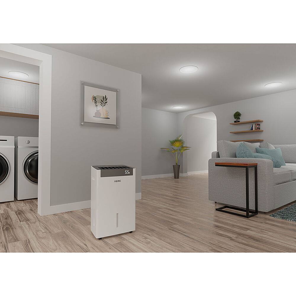 Angle. Aeric - 50 Pint Dehumidifier - White.