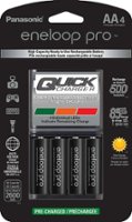 Panasonic - Eneloop Rechargeable AA Batteries 4-Pack with Advanced 4 Hour Quick Battery Charger - Front_Zoom