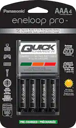 Panasonic - Eneloop Rechargeable AAA Batteries 4-Pack with Advanced 4 Hour Quick Battery Charger - Front_Zoom