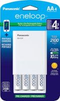 Panasonic - Eneloop Rechargeable AA Batteries 4-Pack with 4-Position Mobile Boost Charger - Front_Zoom