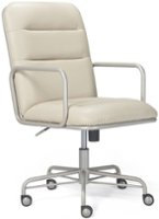 Finch - Franklin Upholstered Office Chair - Bonded Leather - Cream - Front_Zoom