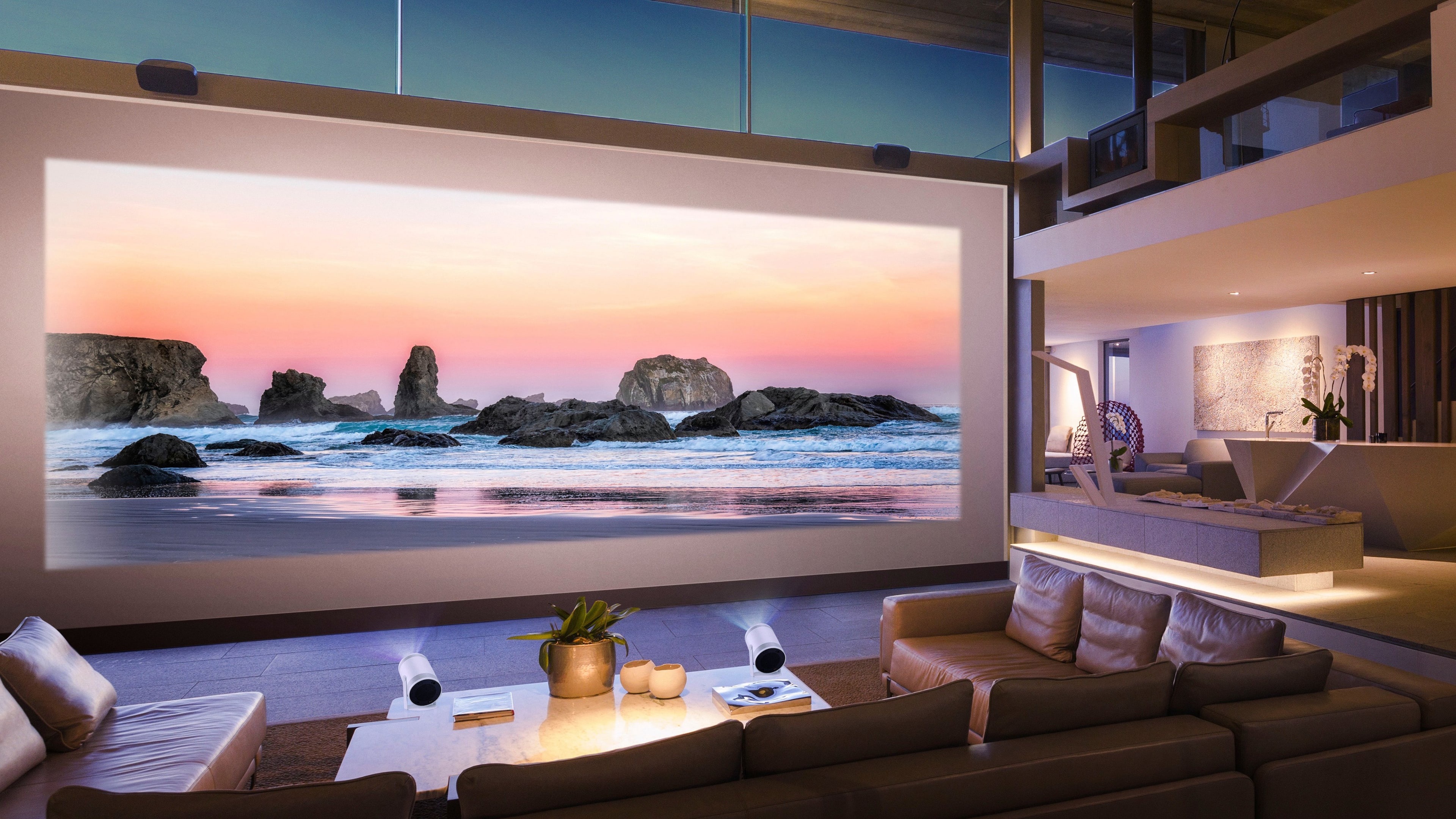 Alt View 22. Samsung - The Freestyle 2nd Gen with Gaming Hub FHD HDR Smart Portable Projector - White.