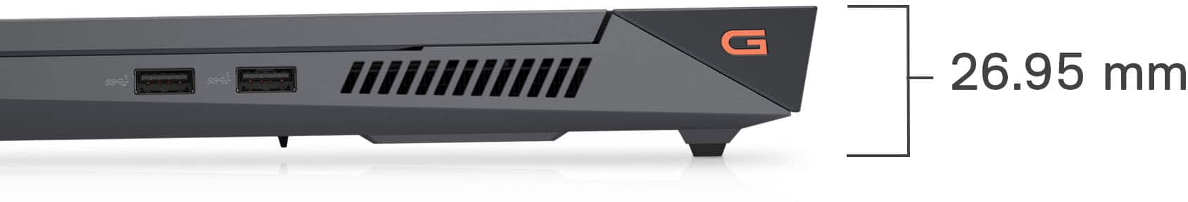 Alt View 10. Dell - G15 15.6" Gaming Laptop - AMD Ryzen 5 7640HS - NVIDIA GeForce RTX 3050 - 16GB Memory - 1TB SSD - Dark Shadow Gray.