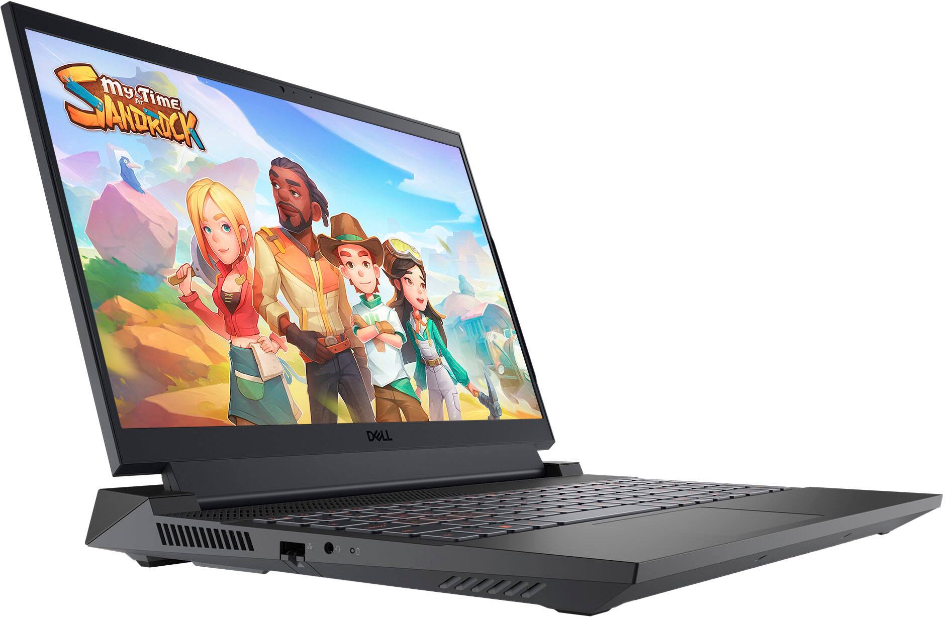 Left. Dell - G15 15.6" Gaming Laptop - AMD Ryzen 5 7640HS - NVIDIA GeForce RTX 3050 - 16GB Memory - 1TB SSD - Dark Shadow Gray.