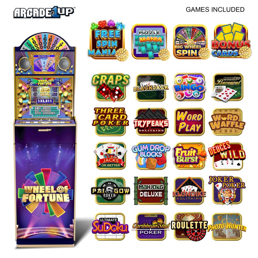 Wheel of Fortune Casinocade Deluxe Arcade Game WOF-N-301119 Wheel of Fortune Casinocade Deluxe Arcade Game WOF-N-301119