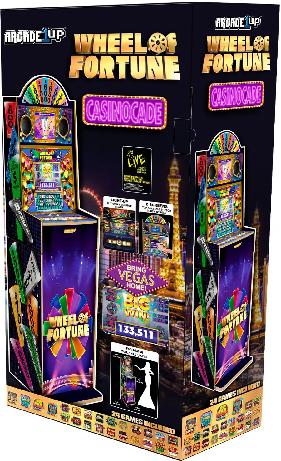 Alt View 15. Arcade1Up - Wheel of Fortune Casinocade Deluxe Arcade Game - purple.