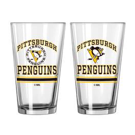 Logo Brands - Pittsburgh Penguins 16oz. Pint Glass Two Pack - Multicolor