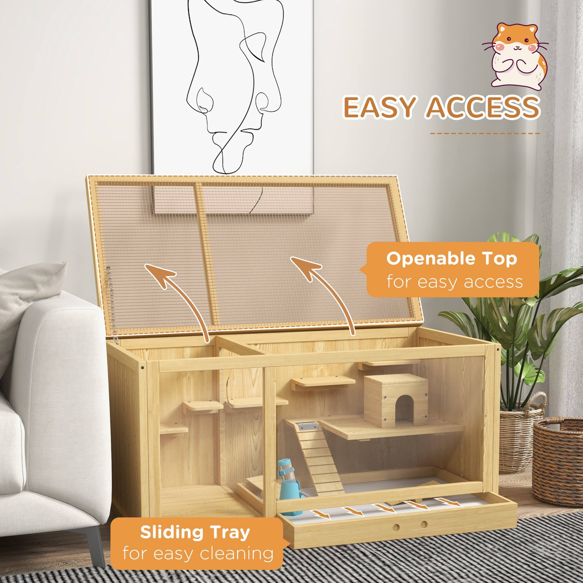 EASY ACCESS

Openable Top for easy access

Sliding Tray for easy cleaning