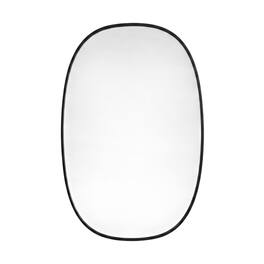 Elegant Decor - Metal Frame Oval Mirror 27x40 Inch - Black