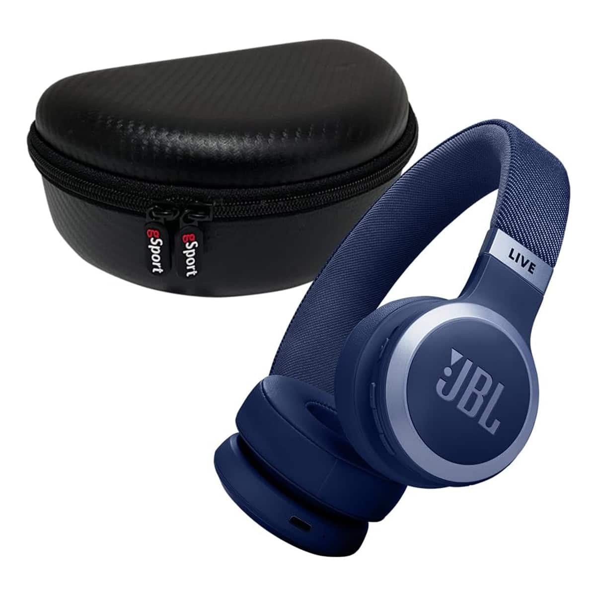 JBL - Live 670NC Wireless On Ear Noise Cancelling Headphone Bundle with gSport Case - Blue