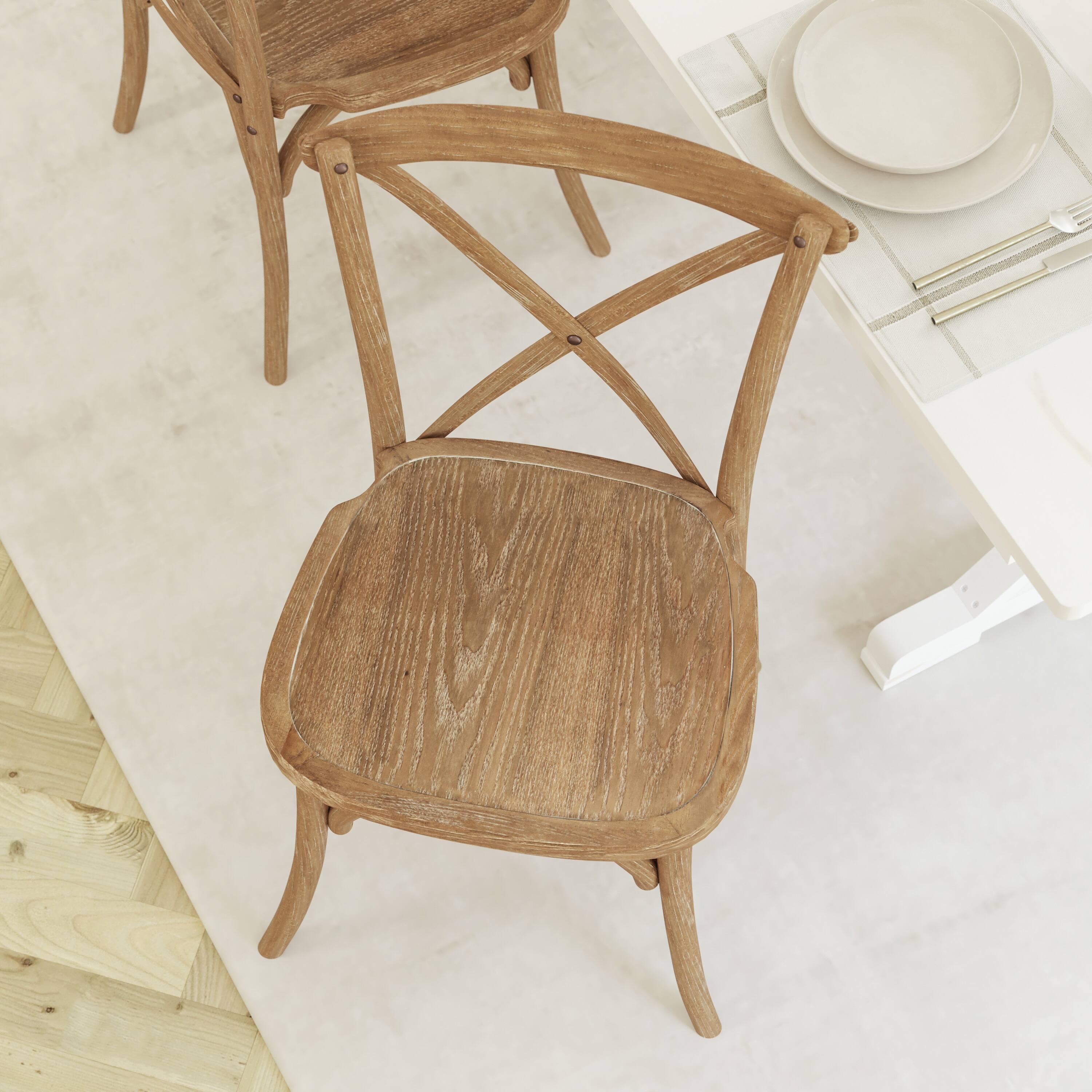 Alt View 5. Emma + Oliver - X-Back Chair - Natural White Grain.