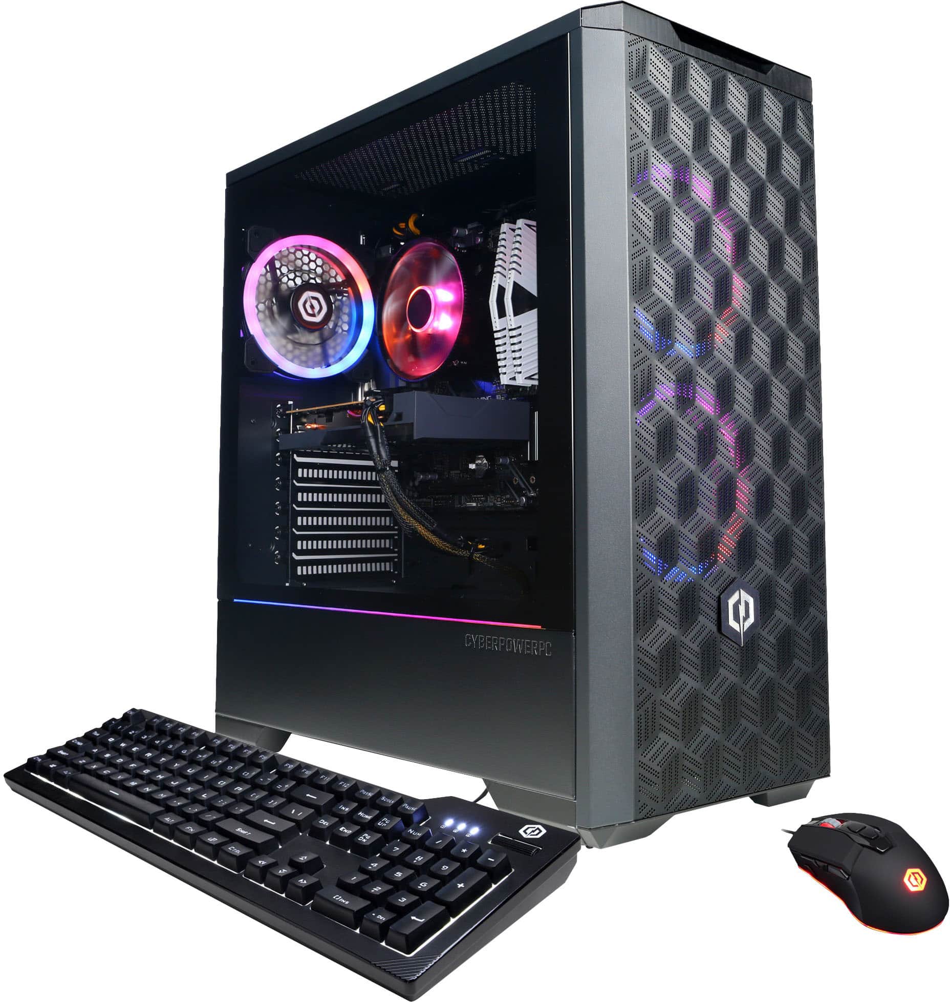 CyberPowerPC - Gamer Master Gaming Desktop - AMD Ryzen 5 5500 - 16GB Memory - NVIDIA GeForce RTX 3060 8GB - 1TB SSD - Black - Angle_Zoom