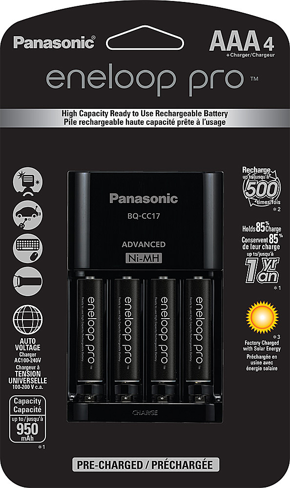 Panasonic eneloop Advanced Individual Battery 3-Hour Quick Charger with 4  AAA eneloop Rechargeable Batteries Included PKKJ55M3A4BA - The Home Depot