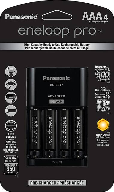 Panasonic Eneloop Rechargeable AA Batteries 4-Pack with Advanced 4 Hour  Quick Battery Charger PKKJ55KHC4BA - Best Buy